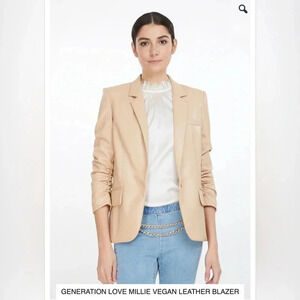 NWT — Generation Love Millie Vegan Leather Blazer, Size XXL, Beige